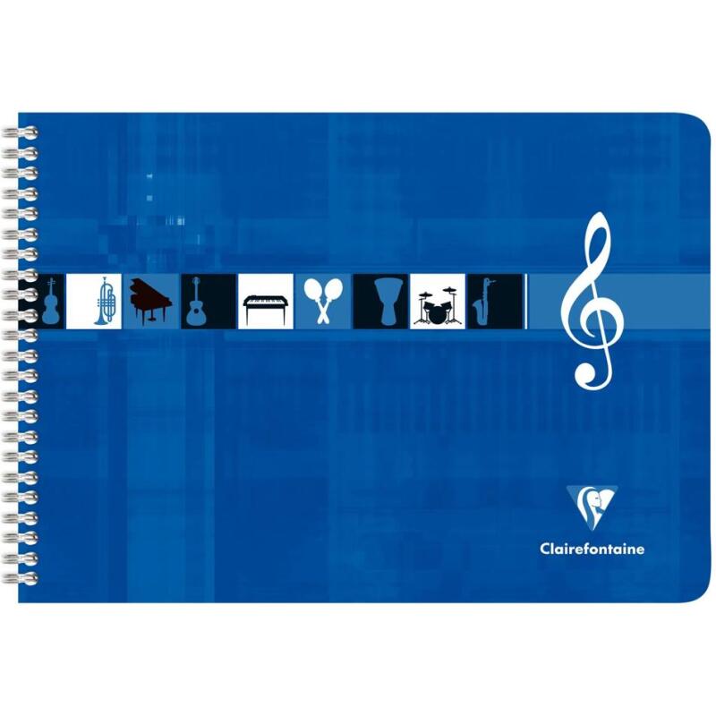 Cahier Musique reliure intégrale à l'italienne 29,7x21cm 50 pages Bleu - Bleu