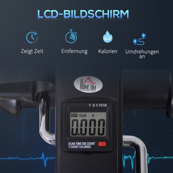 Mini Sykkel Pedal Trener Treningssykkel Lcd Display Støpejern Svart 35X40X31Cm
