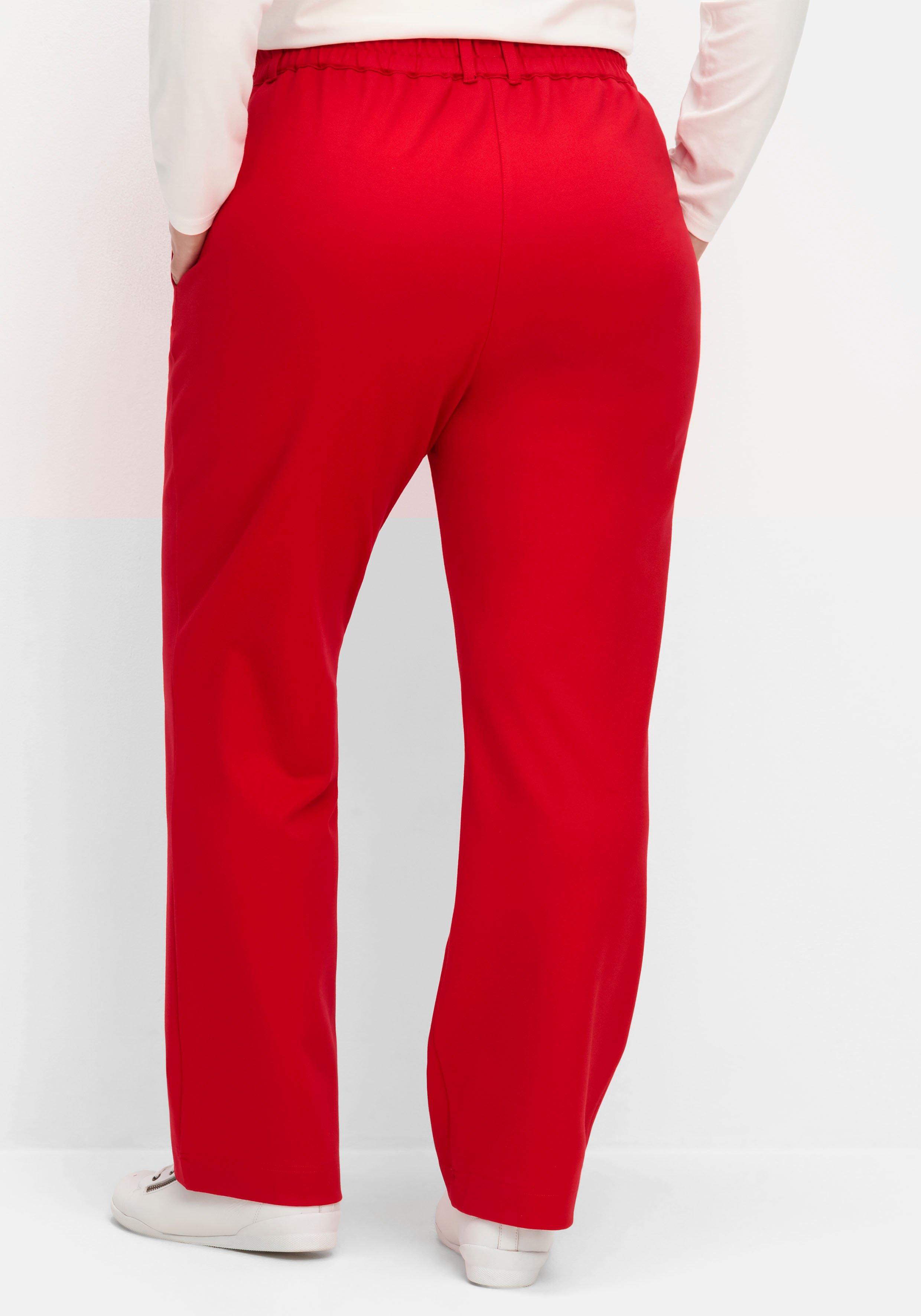 Gerade Hose aus Milano-Ripp, mit Stretchbund