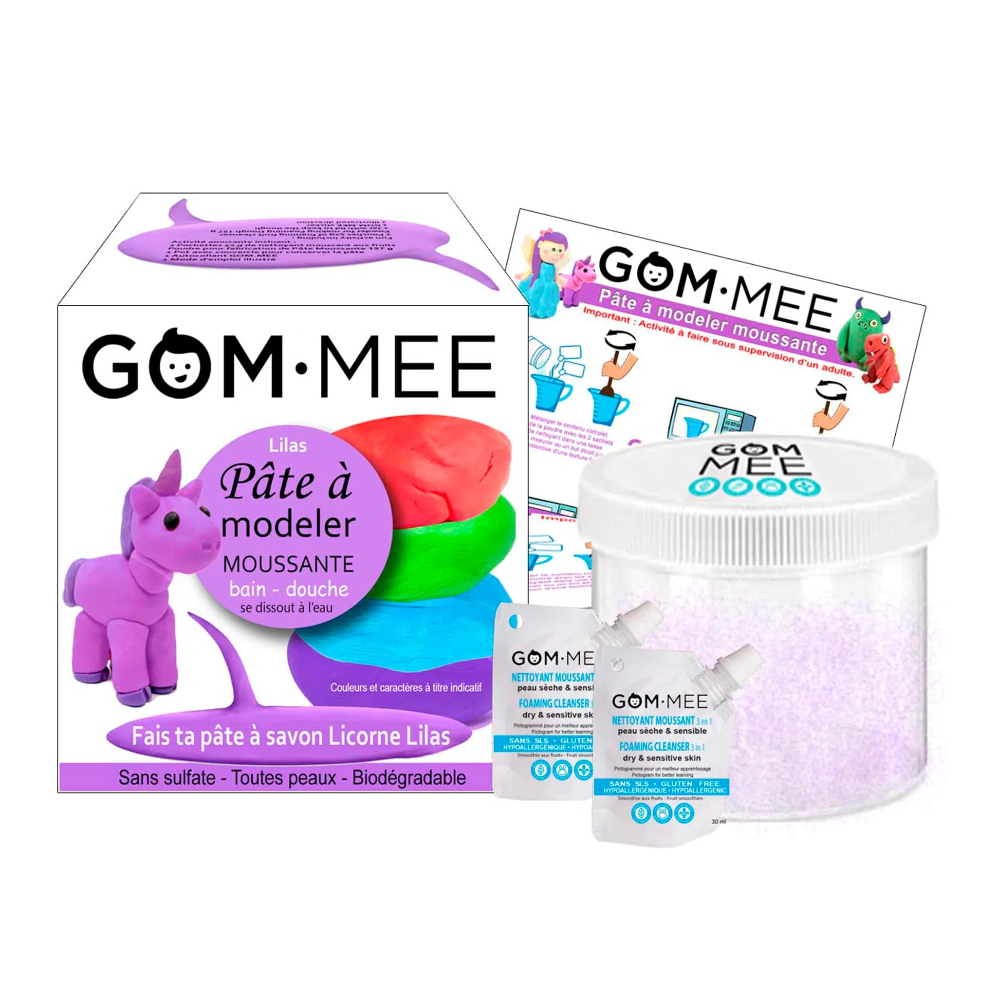 Gom-mee Fabrication Pâte à Modeler Moussante - Licorne