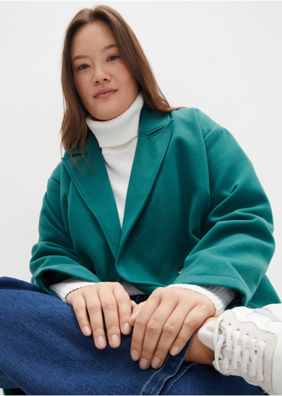 Manteau décontracté imitation laine