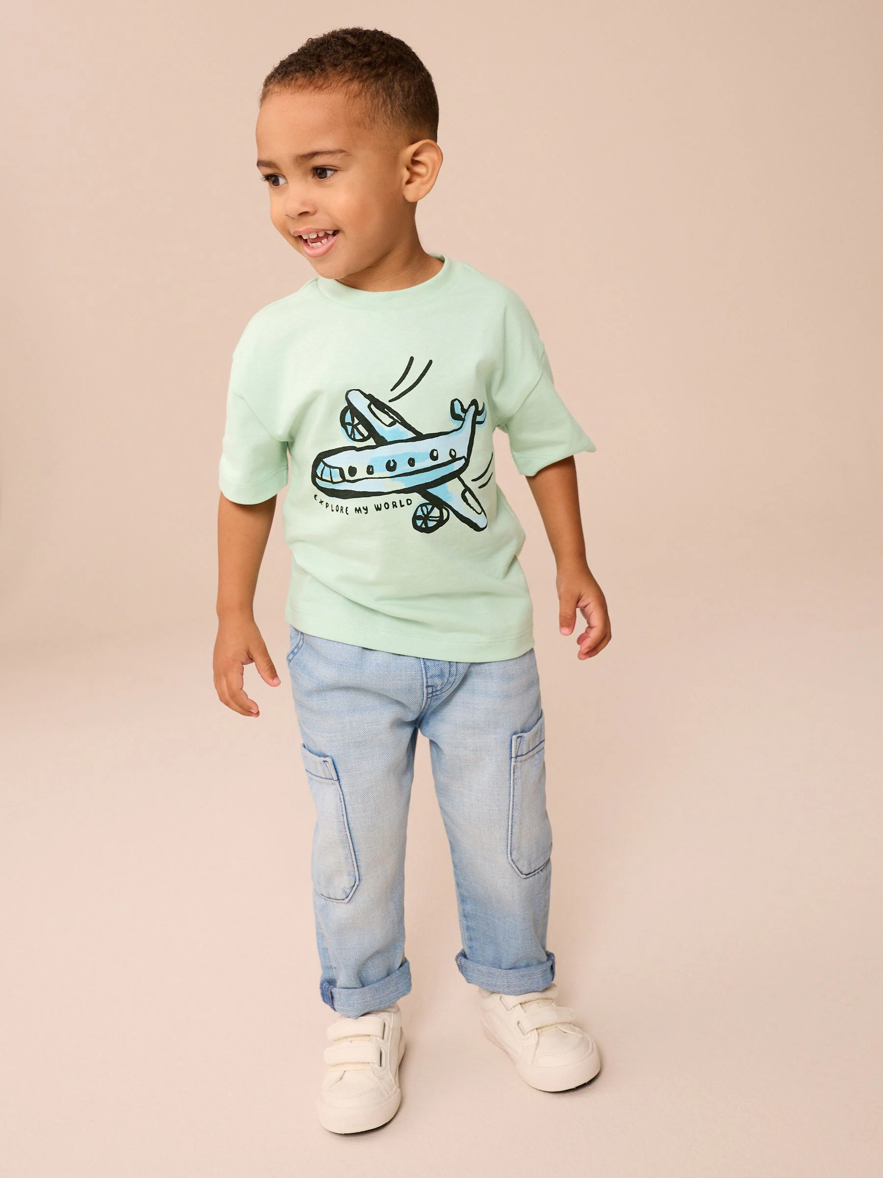 Zwart/wit met wagentjes - Set van 3 T-shirts met korte mouwen (3mnd-7jr)