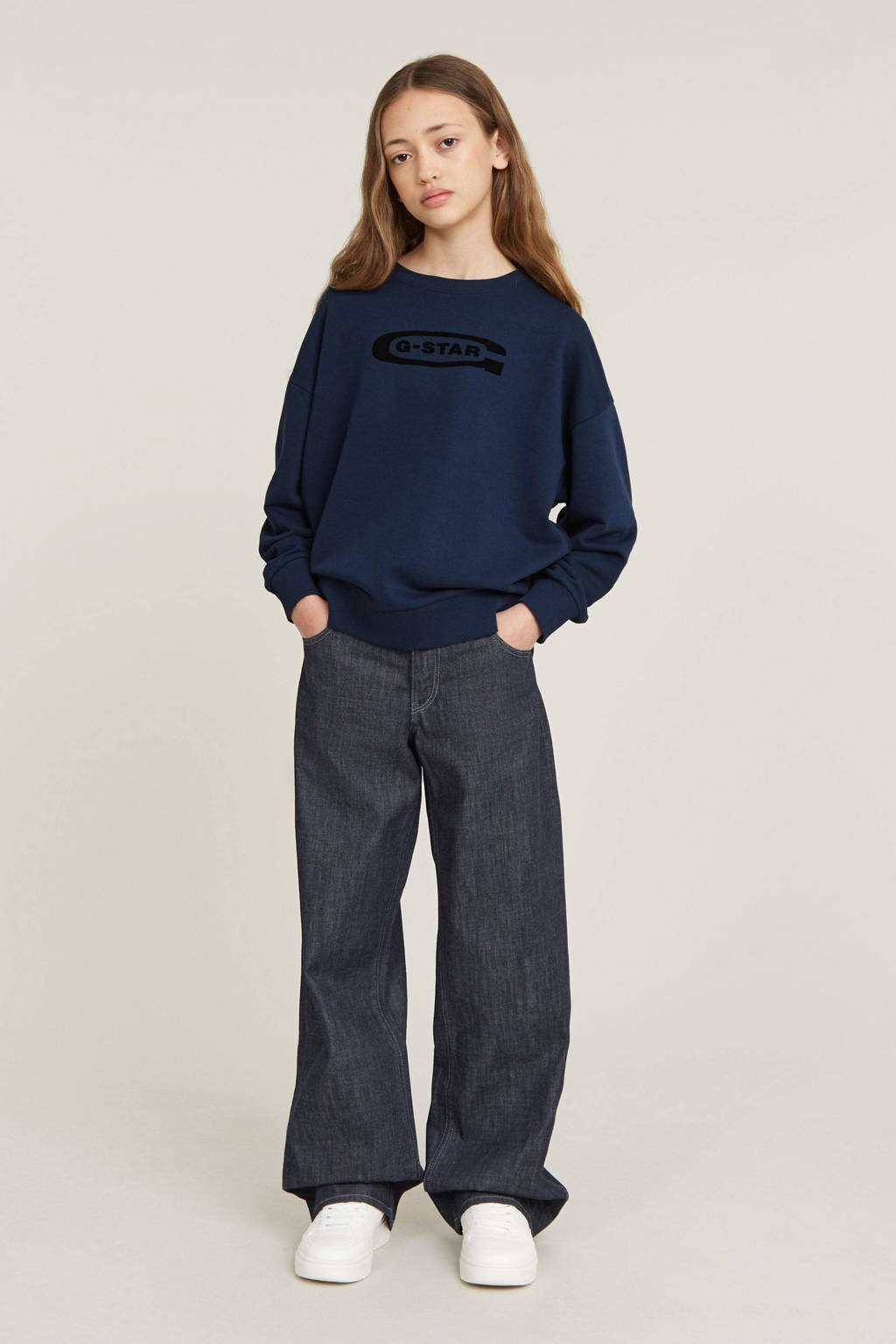 G-STAR sweater sweater ub donkerblauw/zwart