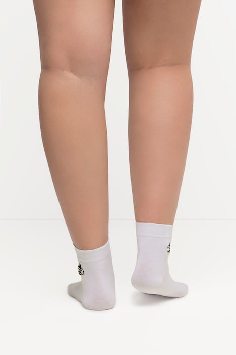 Socken, Bienen-Stickerei, kurzer Schaft