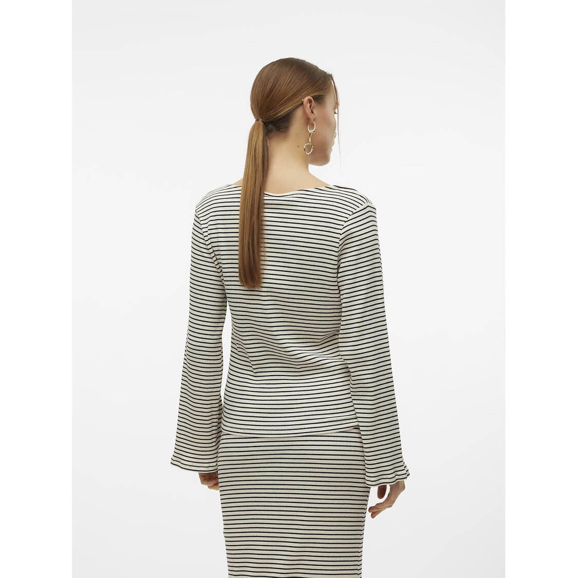 VERO MODA<br>Camiseta canelada listrada