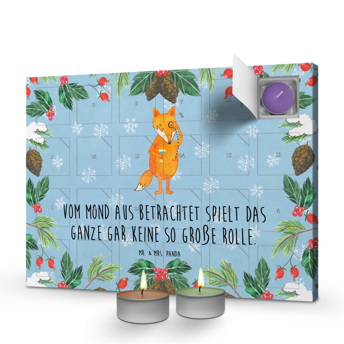 Mr. & Mrs. Panda Geurkaars Adventskalender Fox Lord - Pastelblauw