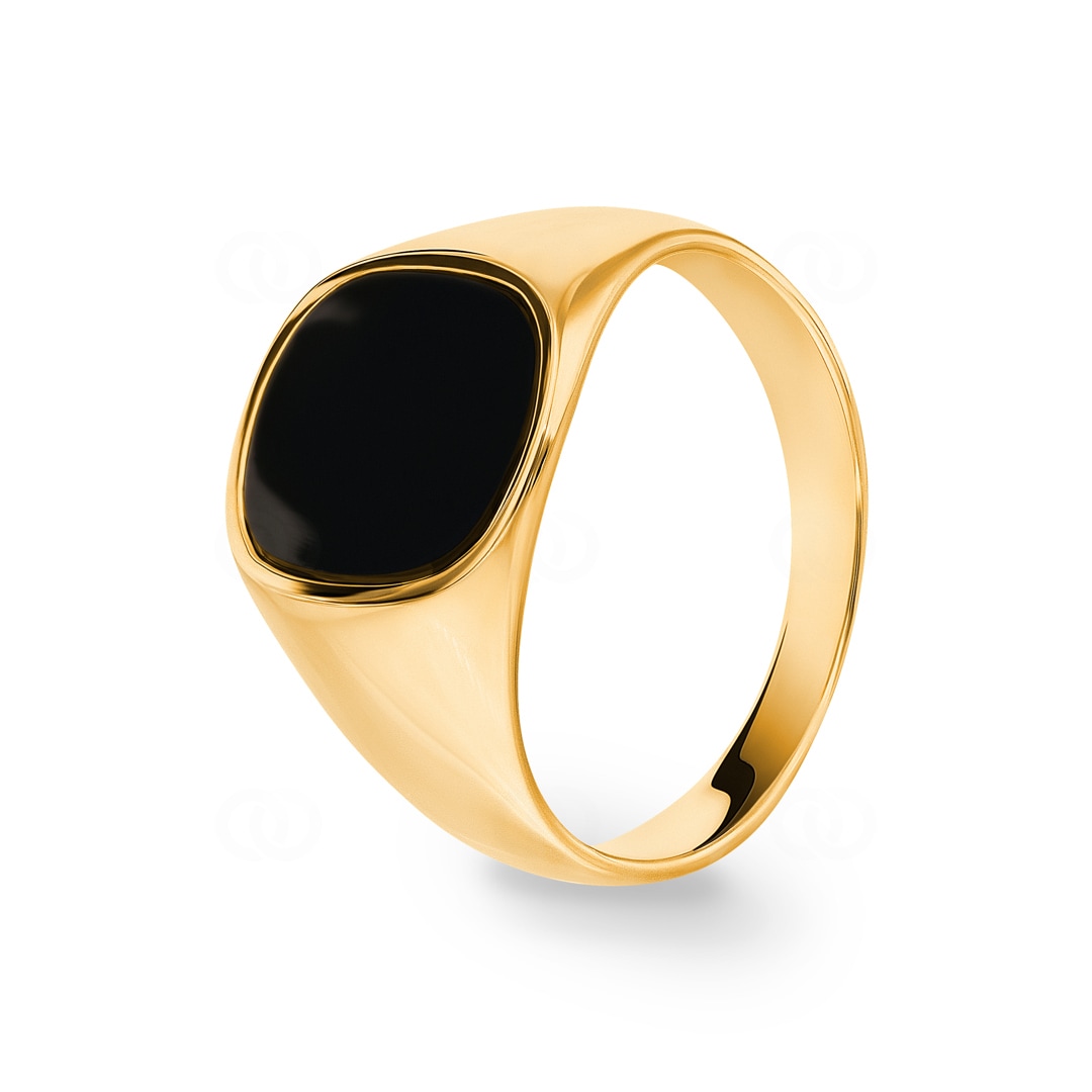 Herrenring 750/18 K Gelbgold mit Onyx