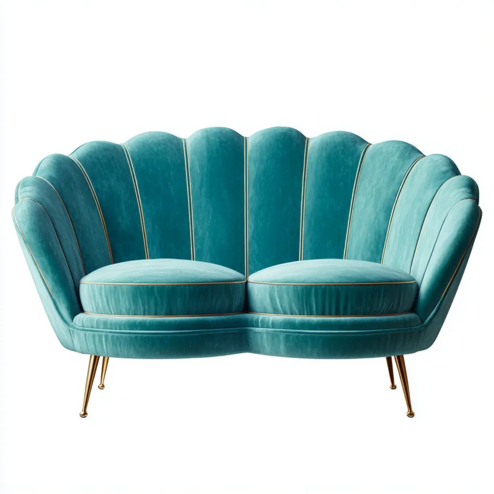 2-Sitzer-Sofa 150x85x80 cm Samt Türkis Vintage-Stil