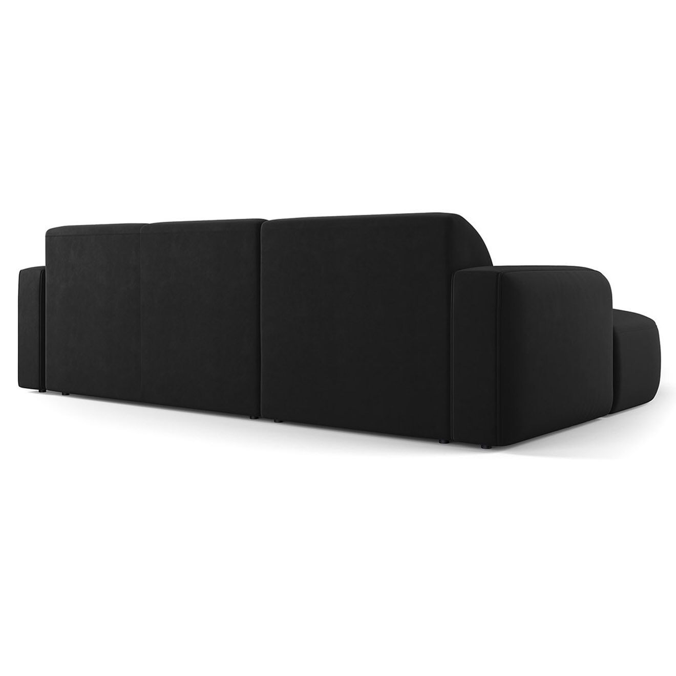 Mazzini Sofas Canapé d'angle gauche Velours Jasmin 4 Places noir - 250x170x72 cm