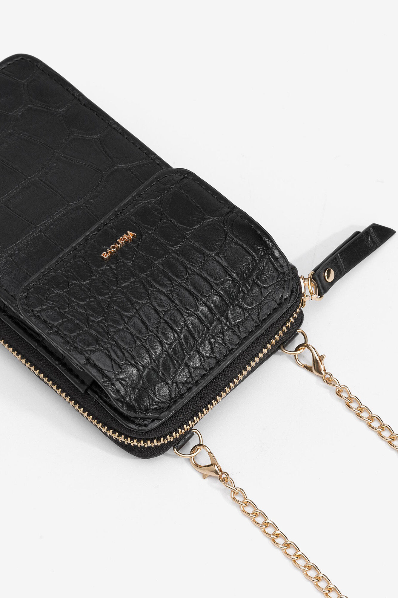 Bolsa para celular com efeito crocodilo