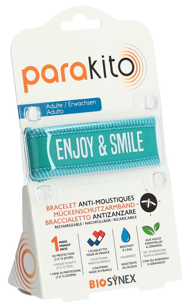 PARAKITO Armband Erwachsene<br>1 Stück, Enjoy and Smile blau