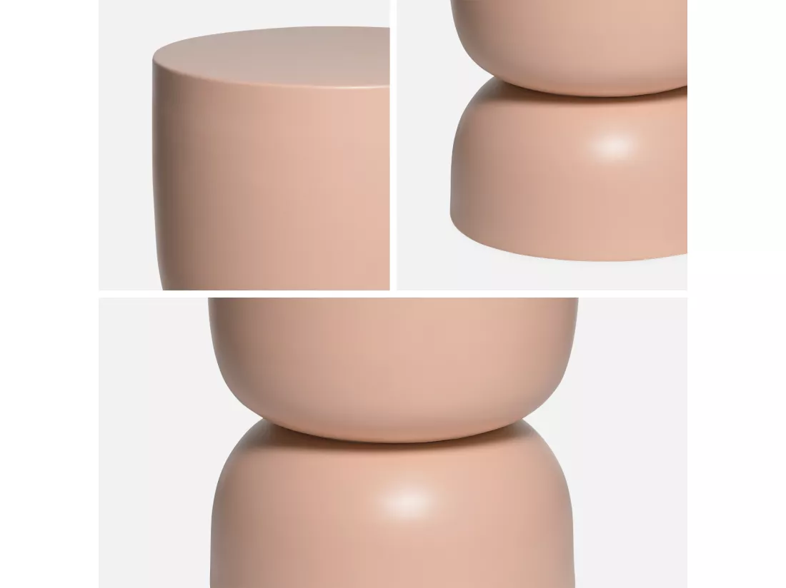 Table d'appoint. bout de canapé. table de chevet en métal. rose. Madi Ø32 x H 42cm