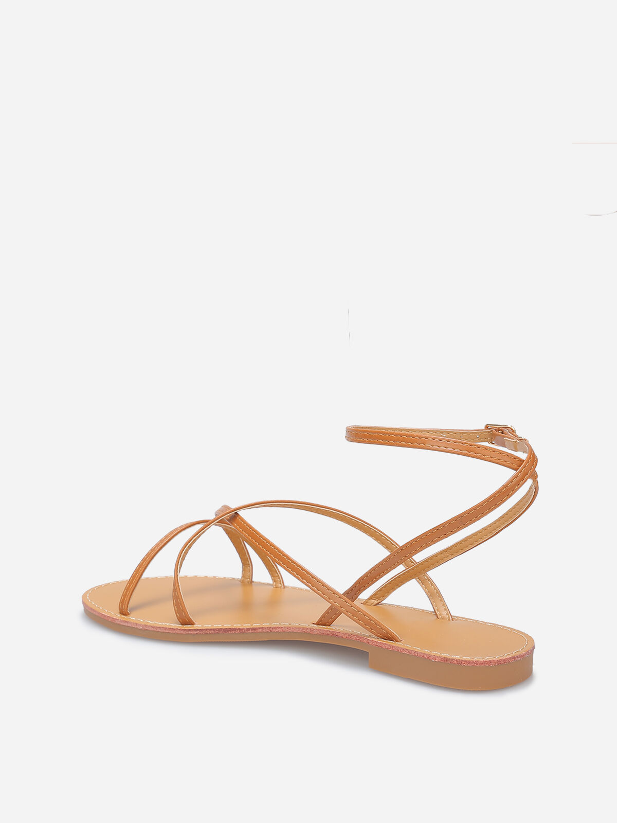 Nu-pieds à brides fines- Camel