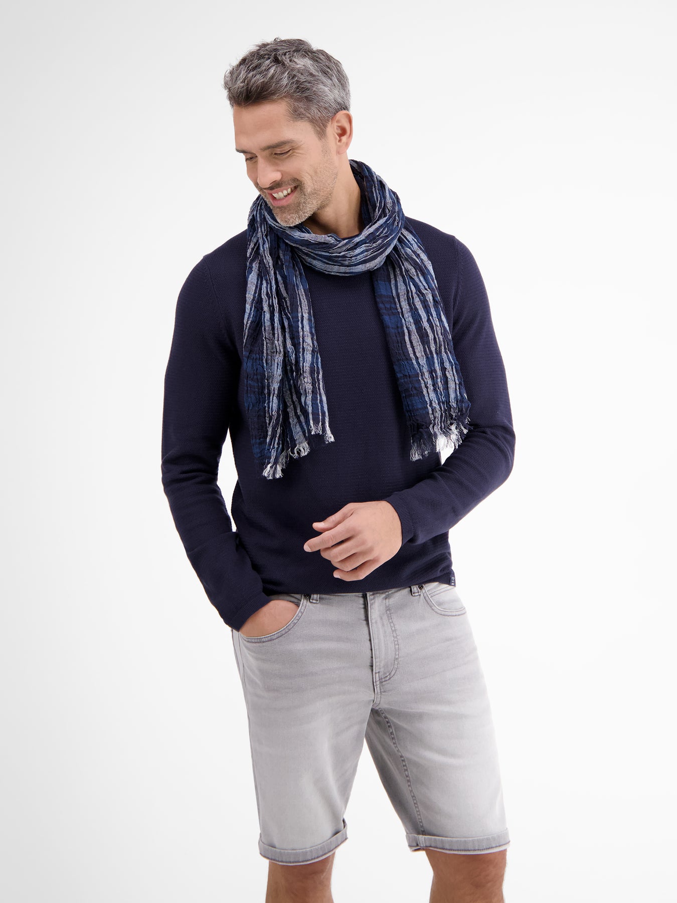 Schal mit Stripe-Check-Muster