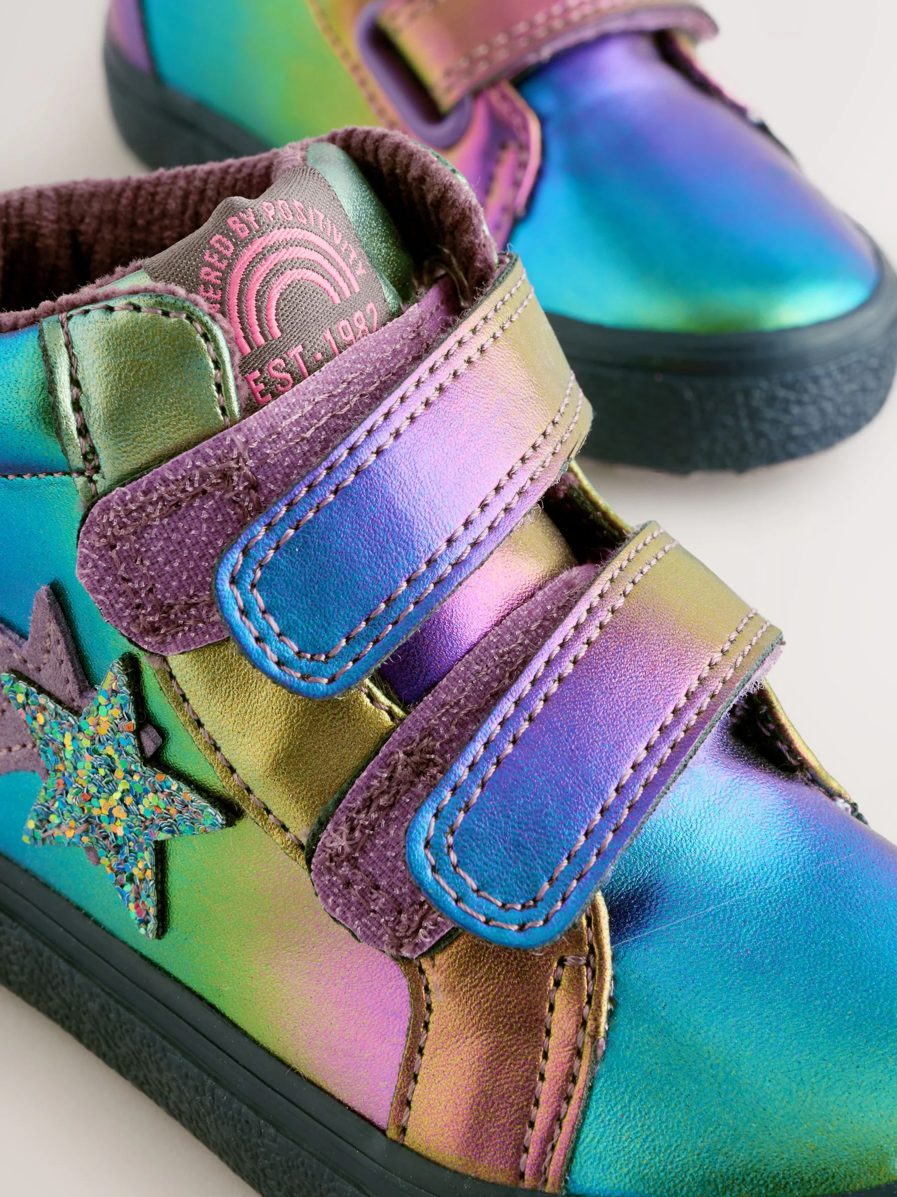 Meerkleurig sterren  - Hoge sneakers met klittenbandsluiting