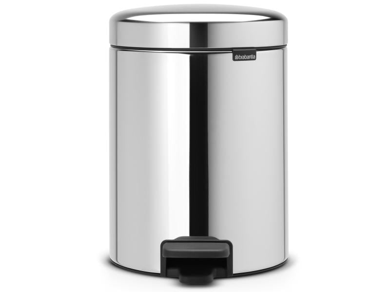 Brabantia Kosmetikeimer NewIcon 5 l, Brilliant Steel Treteimer