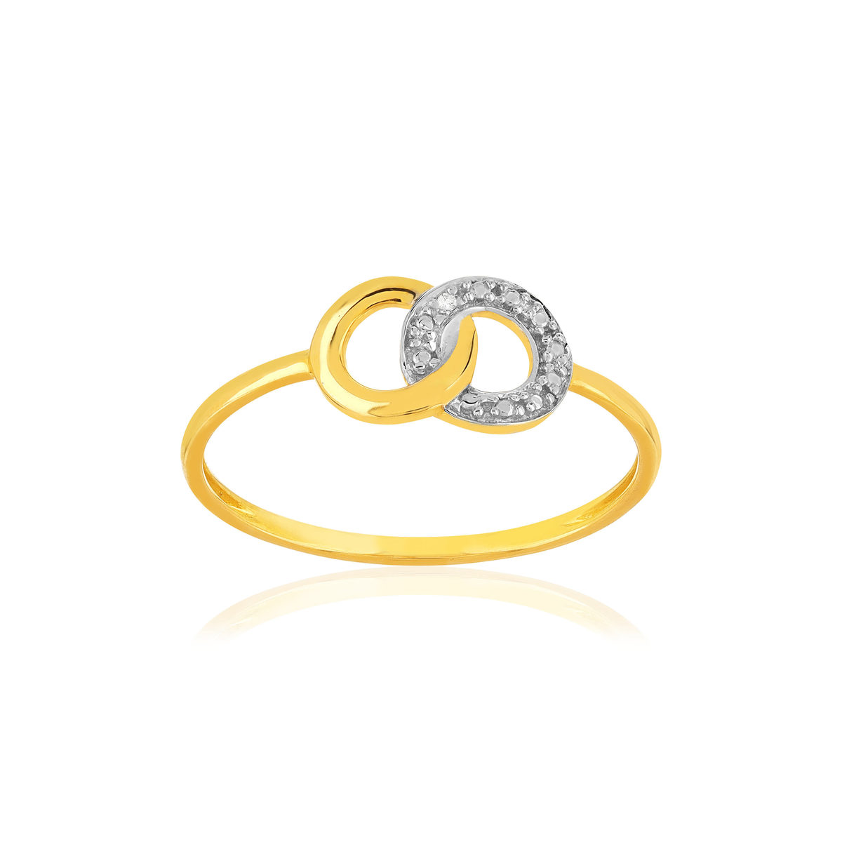 Bague or 375 2 tons diamant