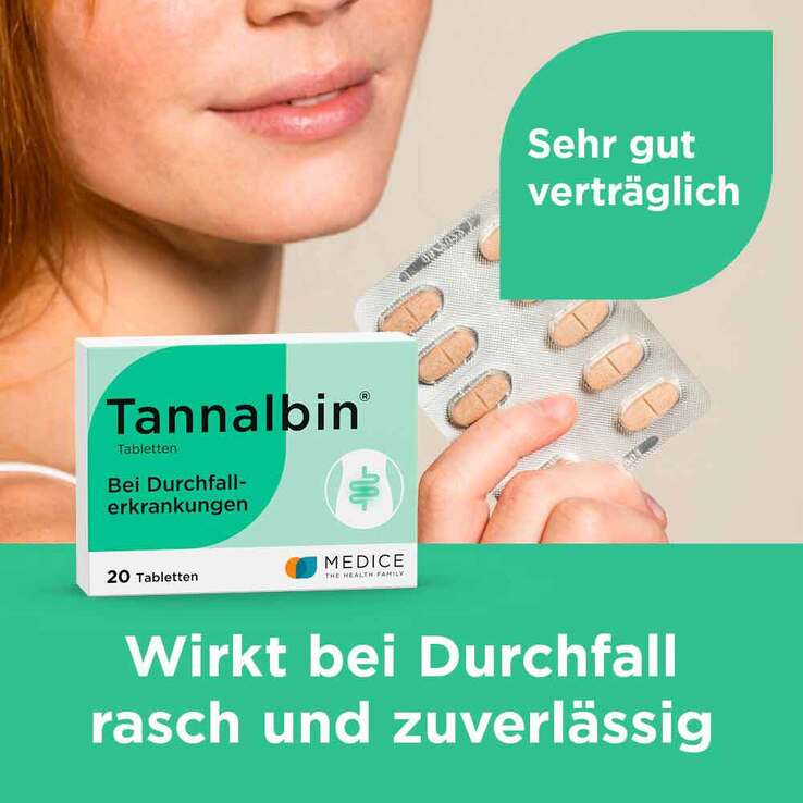 Tannalbin® Tabletten bei Durchfallerkrankungen, 20 St