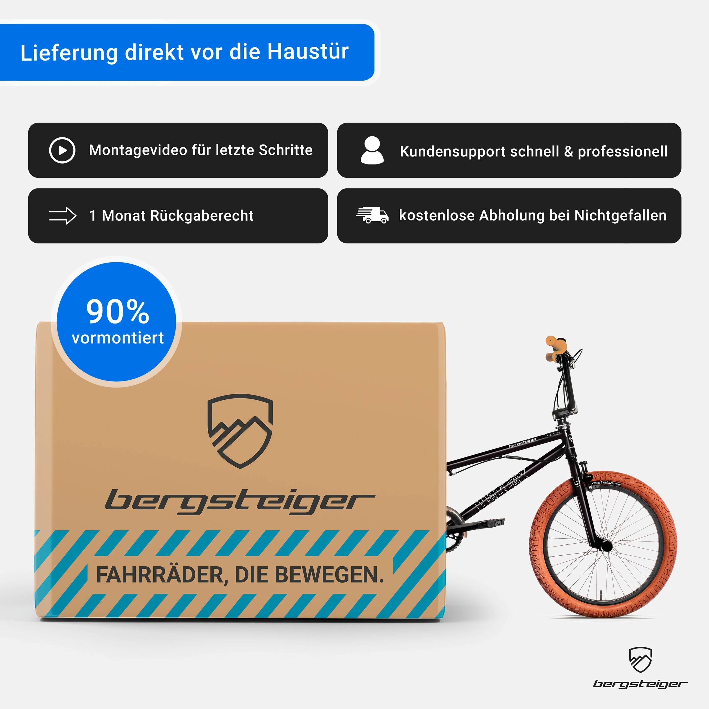 Bergsteiger BMX Halifax 20 Zoll | black gum