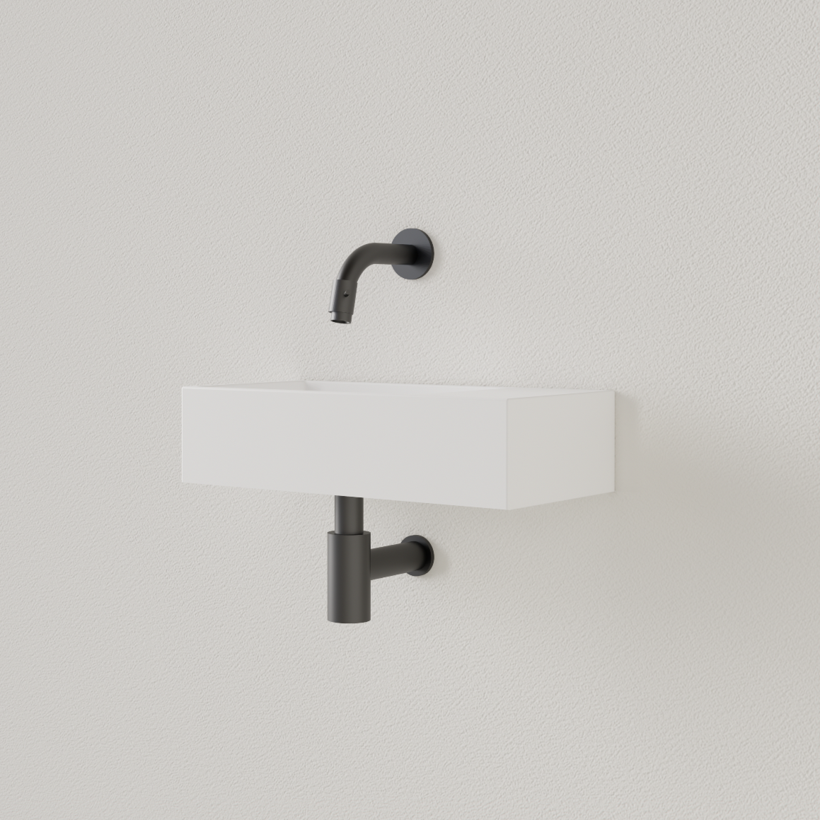 Sanigoods Nano fontein rechts wit glans zonder kraangat 36x18cm