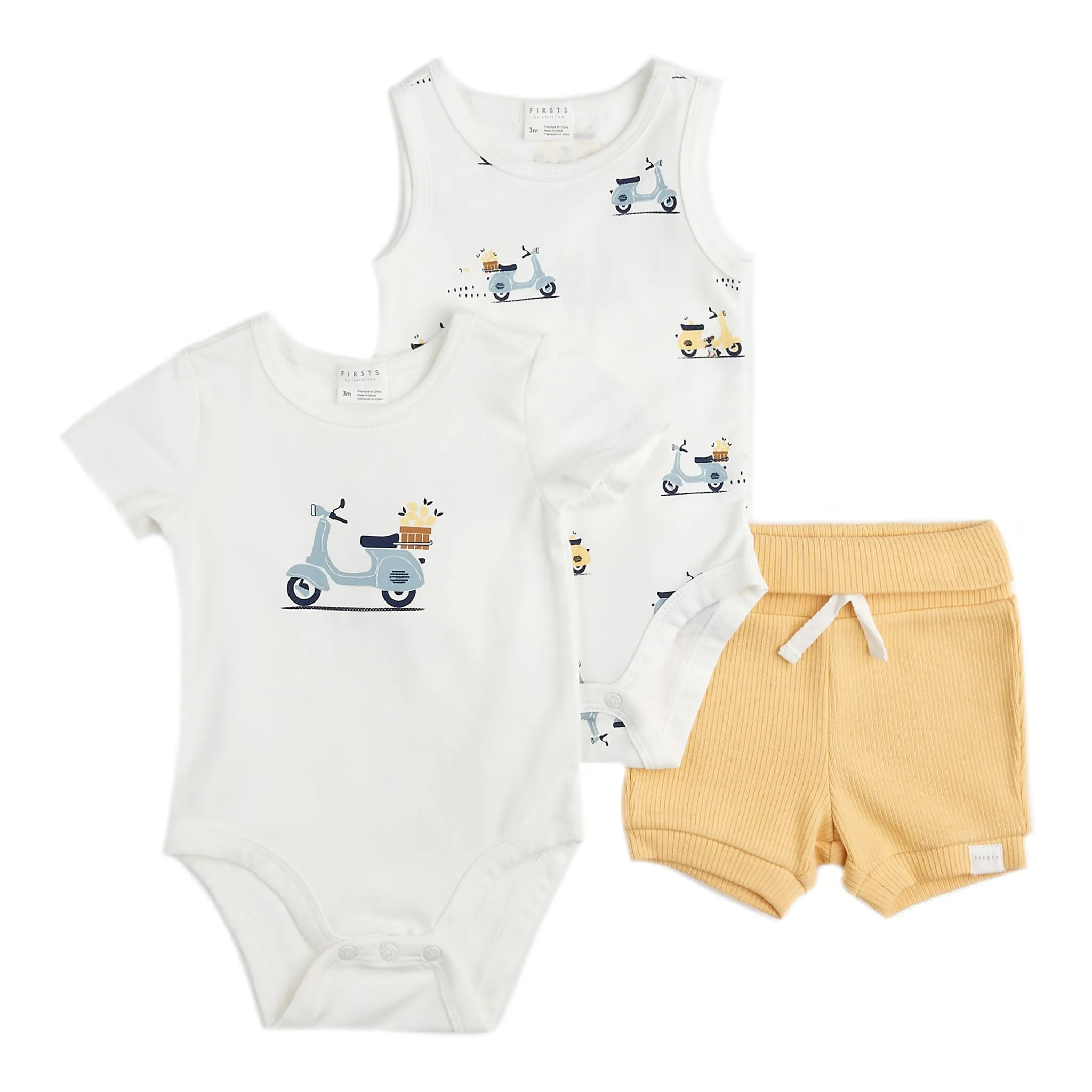 Firsts par Petit Lem Ensemble Short 3 Pièces Motorino 6-24mois