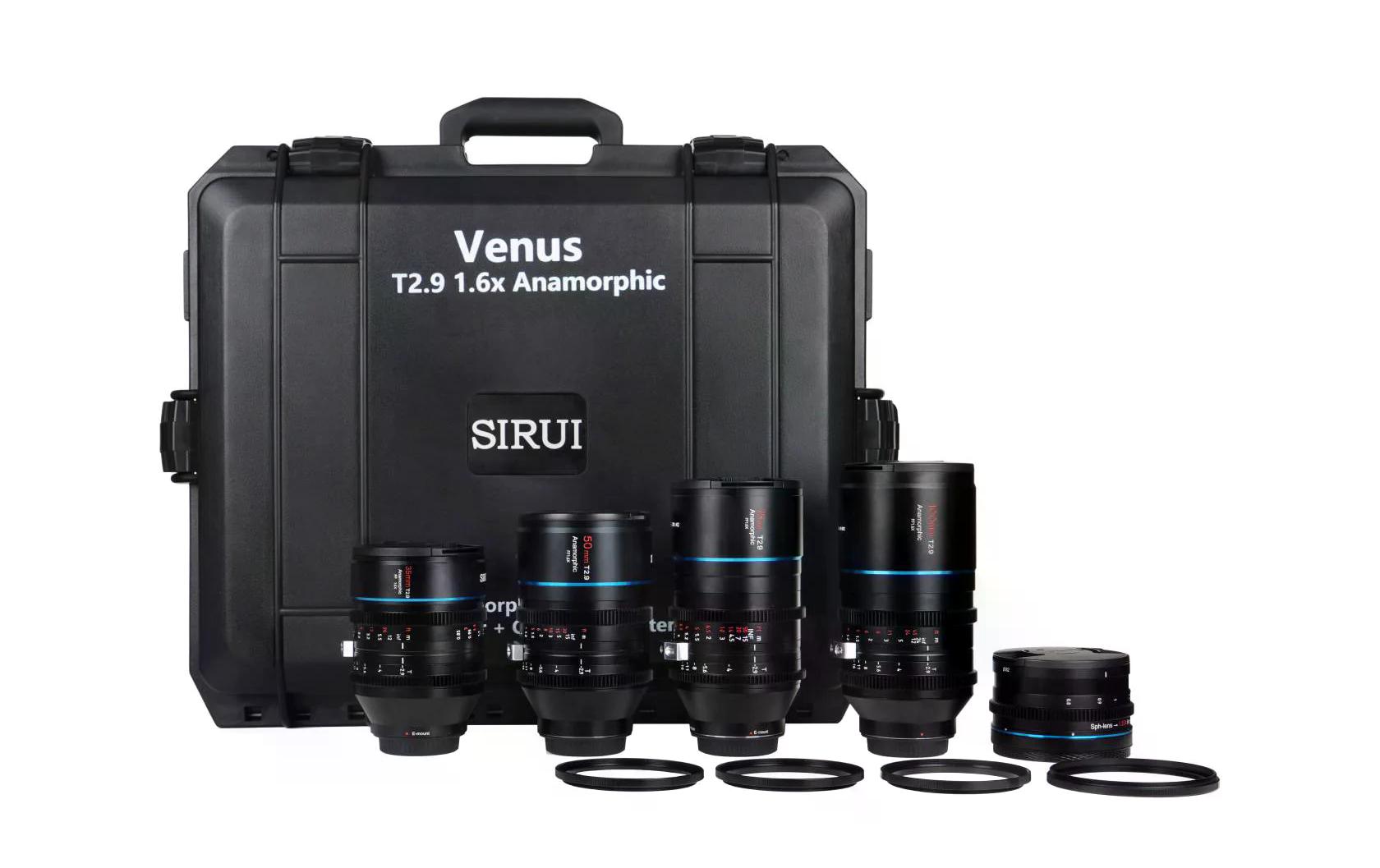 Festbrennweite Venus 35, 50, 75 & 100mm T/2.9 – Sony E-Mount<br>Set aus vier anamorphotischen Vollformat-Objektiven und 1.25x anamorphotischem Adapter