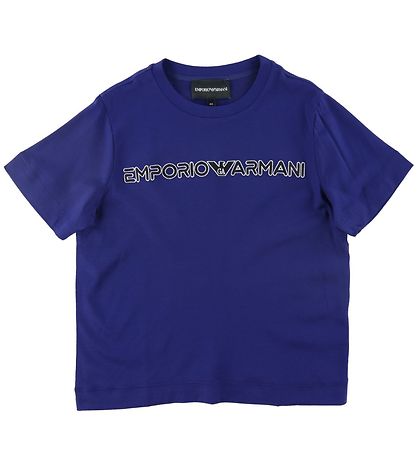 Emporio Armani T-Shirt - Blu Faro m. Schwarz