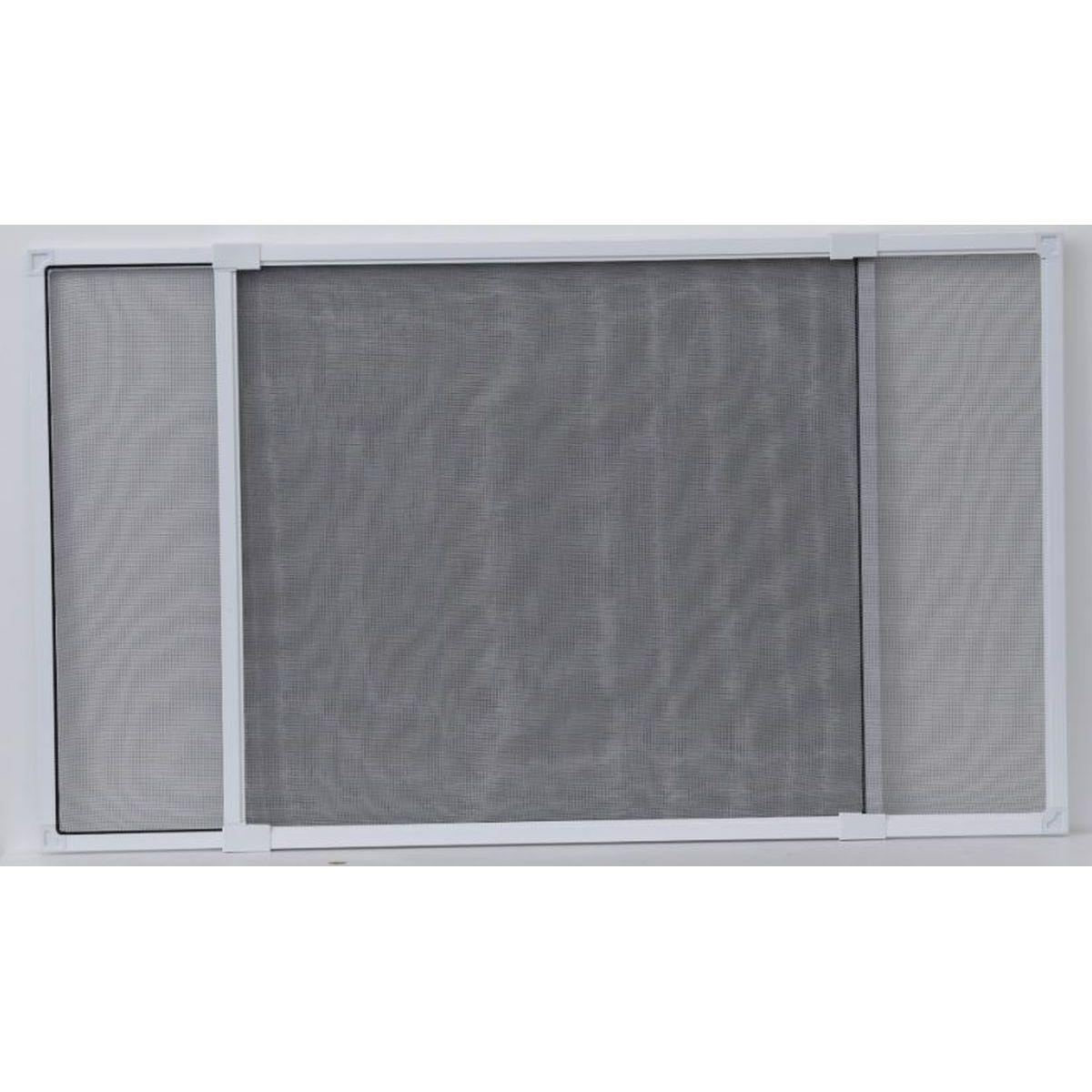 MOUSTIQUAIRE CADRE EXTENSIBLE 70X50CM BLANC TOILE GRISE