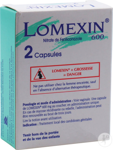 Lomexin 600mg Nitrate De Fenticonazole 2 Capsules Molles Vaginales