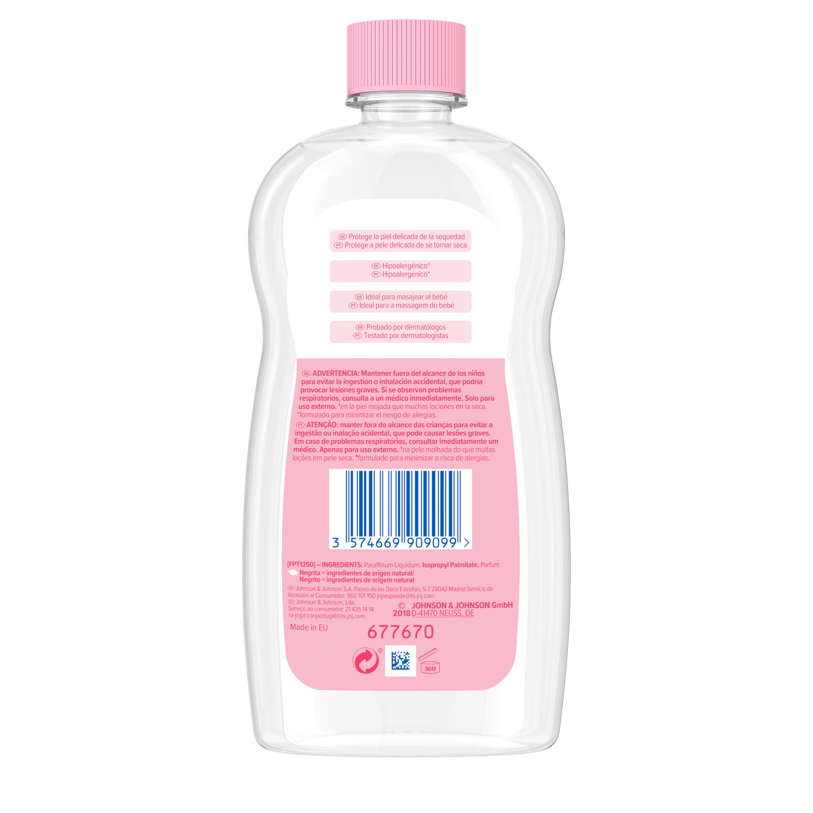 ÓLEO JOHNSON'S BABY REGULAR 500ML