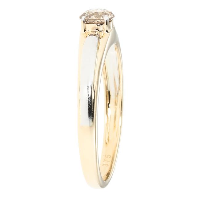 Solitär-Ring, Brillant, 0,50 ct., SI, Gold 375 bicolor