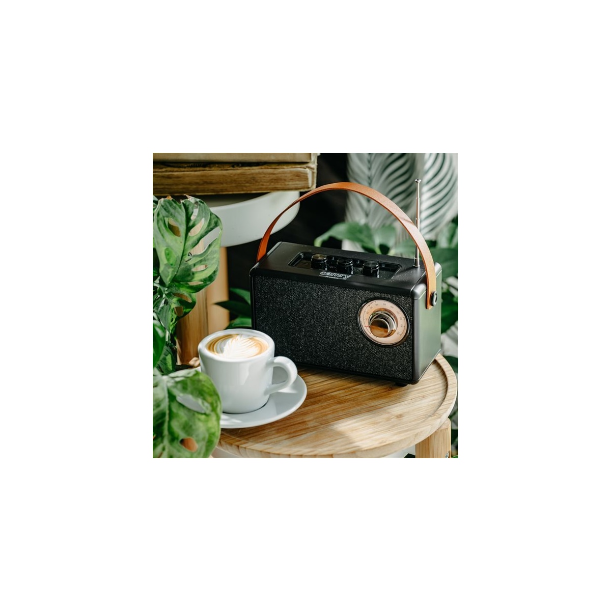 FM-radio med Bluetooth og TWS-funksjon - svart