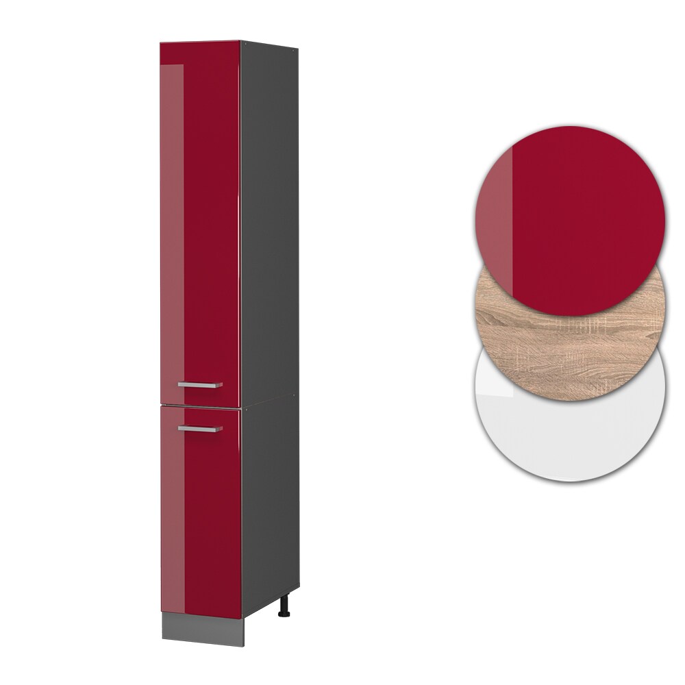 Vicco Apothekerhochschrank Küchenschrank Küchenzeile R-Line 30 cm Anthrazit Bordeaux