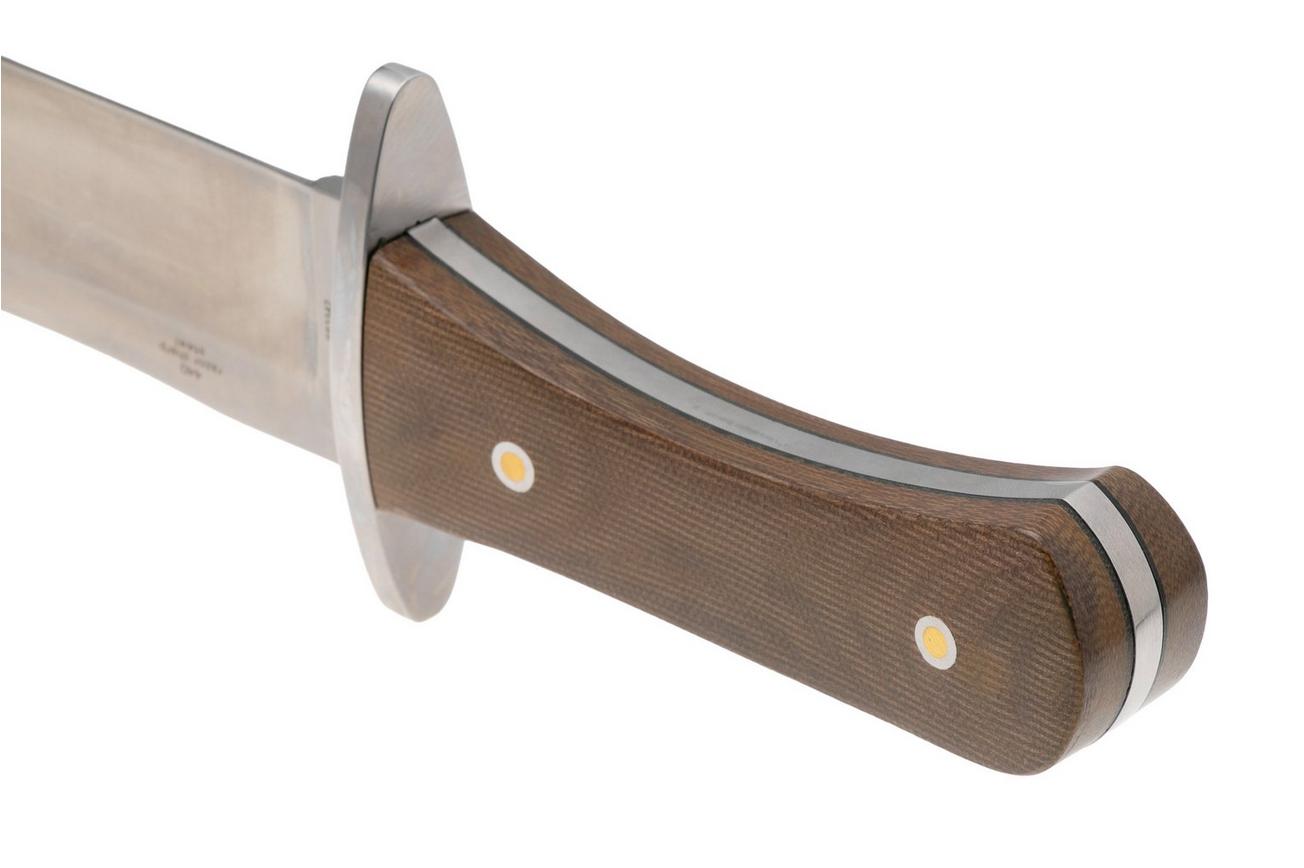 Rough Ryder Tater Skin Bowie RR2342 Satin 440, Brown Burlap Micarta, vaststaand mes