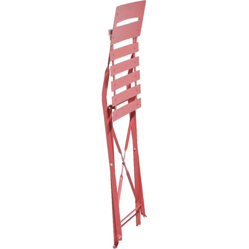 Chaise de jardin pliante métal rouge