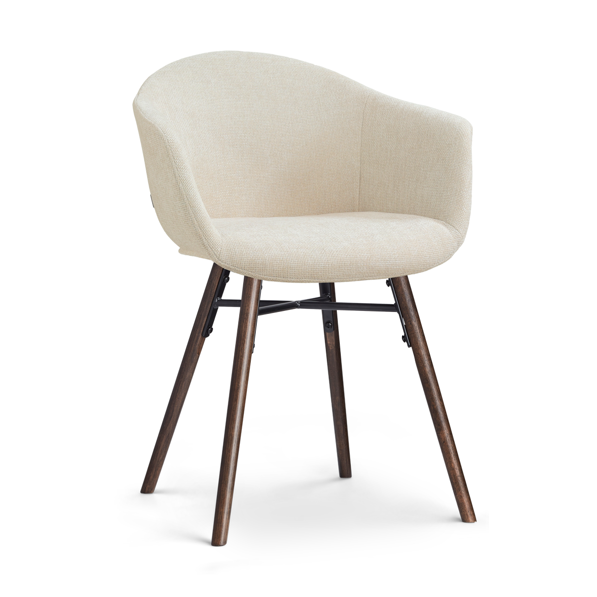 Eetkamerstoel Nena-Otis walnoot onderstel cottonbeige