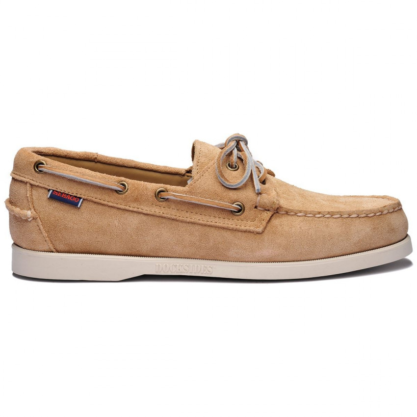 DOCKSIDES SUEDE Beige Camel-Chaussures bateaux pour homme en suede beige Portland