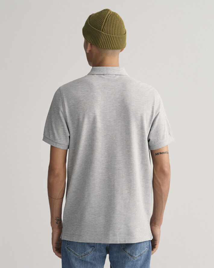 Gant REG SHIELD SS PIQUE POLO Grey melange