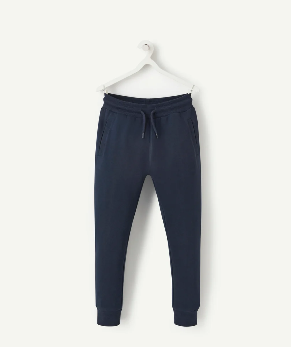 PANTALON DE JOGGING GARÇON EN COTON BLEU MARINE