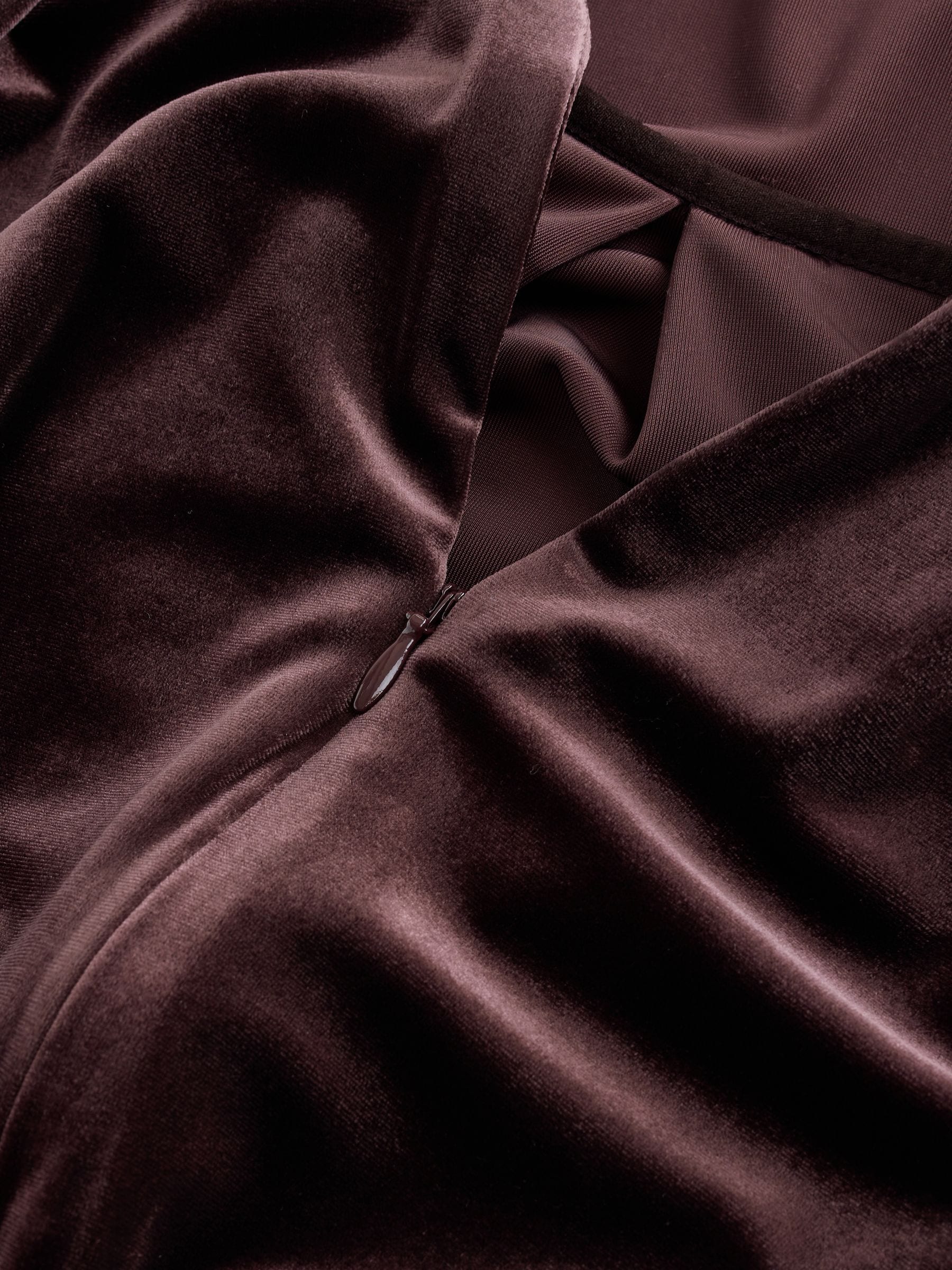 Chocoladebruin - Velvet Tie Waist Wide Leg Jumpsuit