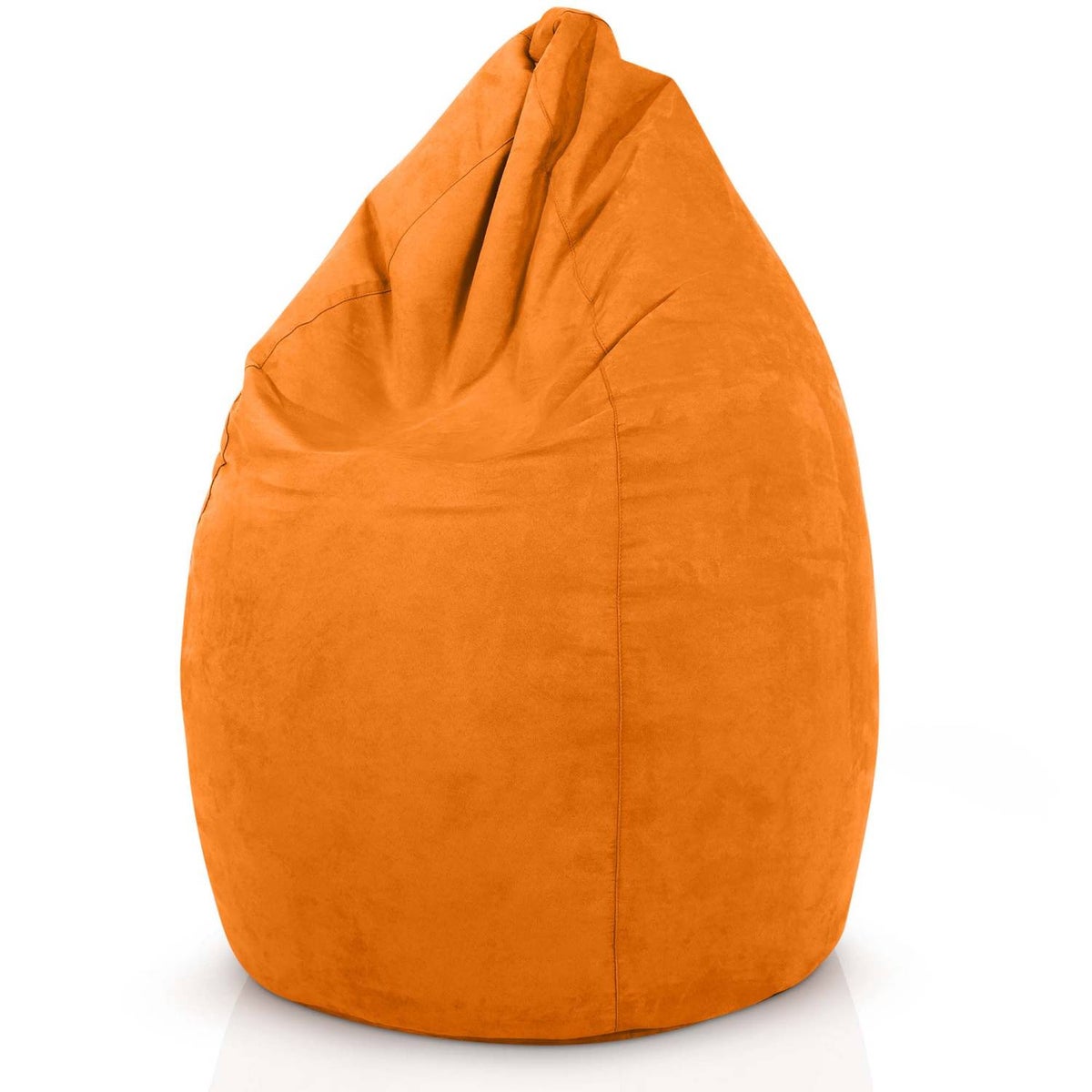 Green Bean Zitzak met rugleuning 60x60x90cm - Binnenzitkussen 220L vulling, comfortabel, wasbaar - Zitzak vloerkussen, loungestoel, voetenbank - oranje