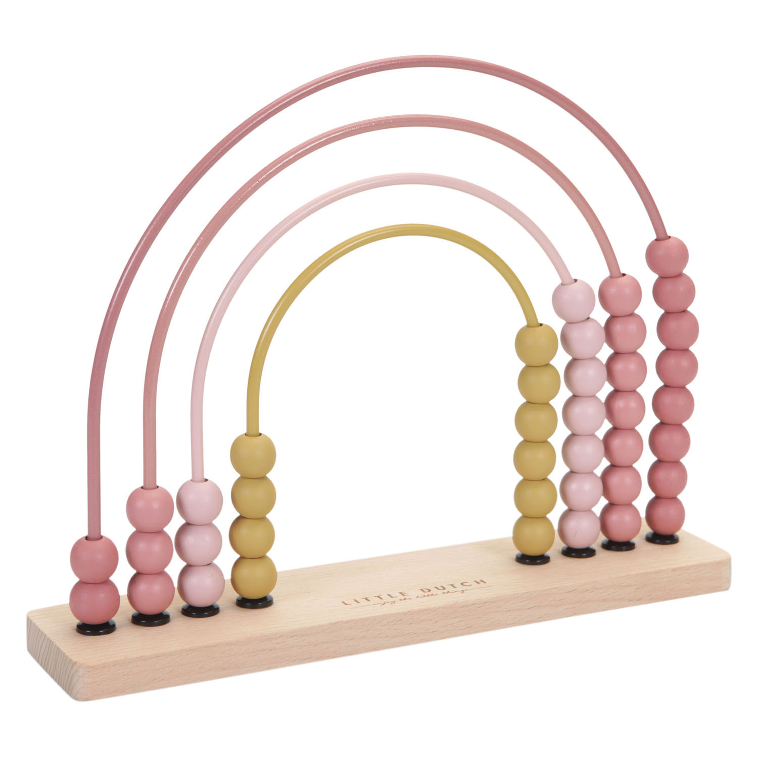 Little Dutch Houten Regenboog Telraam Roze