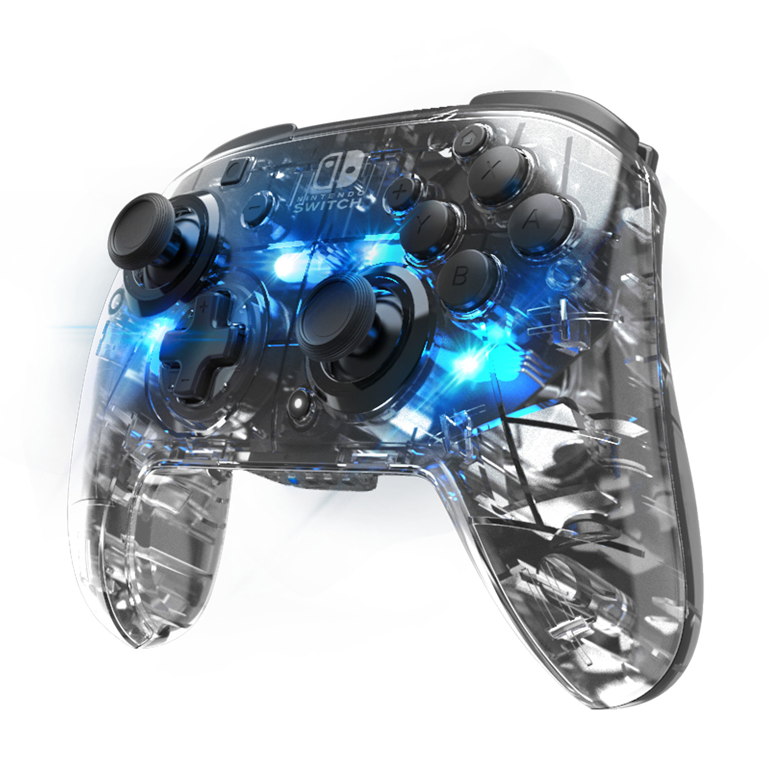 Afterglow Wireless Deluxe Controller BT Gamepad mit LED's für Nintendo Switch / Switch 2 / Switch OLED / Switch Lite (500-137-EU) - Transparent