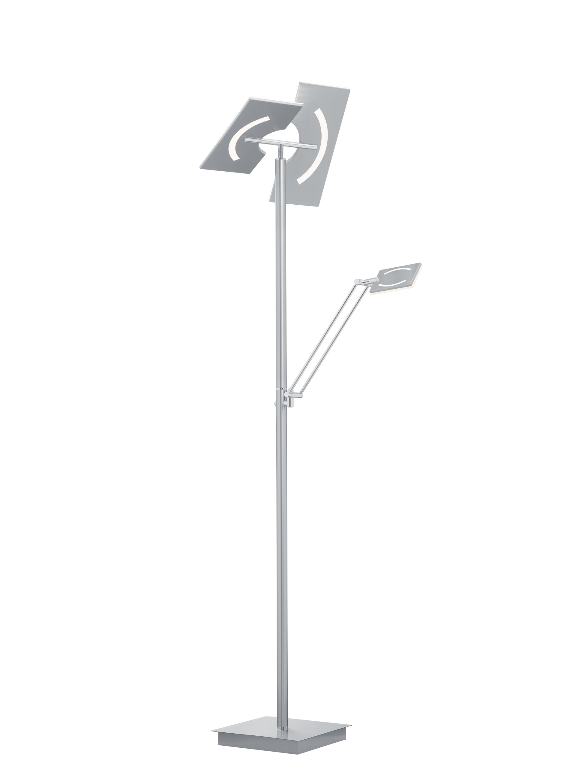 MONDO LED Deckenfluter mit Leselampe MATEO nickelfarbig