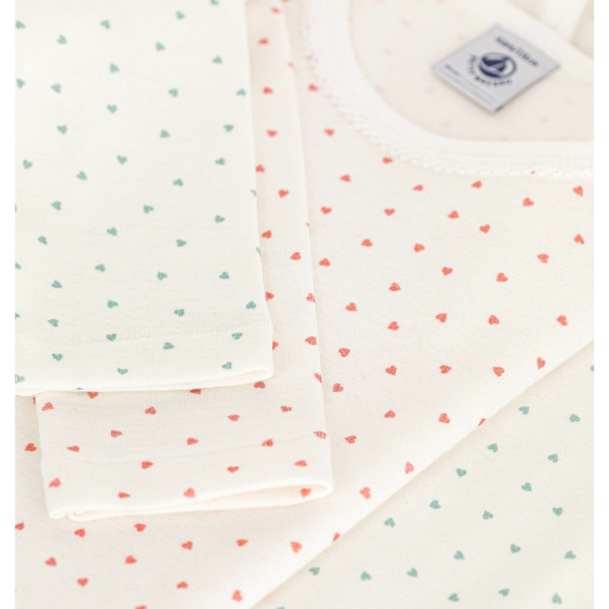 PETIT BATEAU<br>Conjunto de 2 camisetas de algodão estampadas