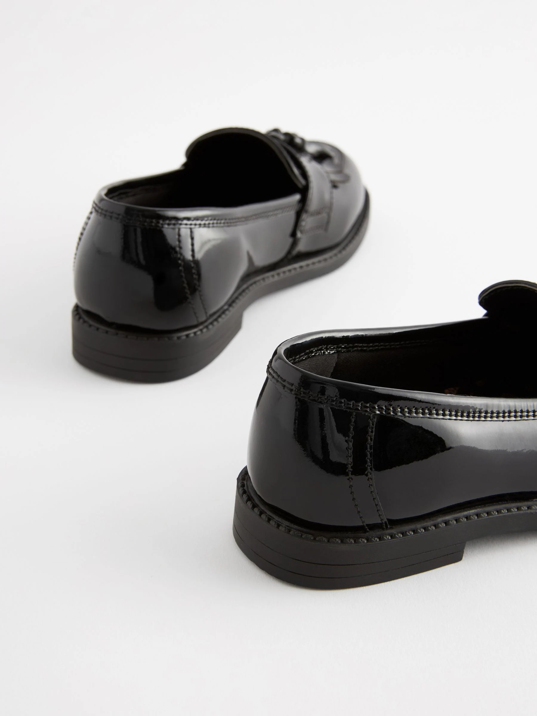 Zwart lak - Leren schoolschoenen met kwastjes