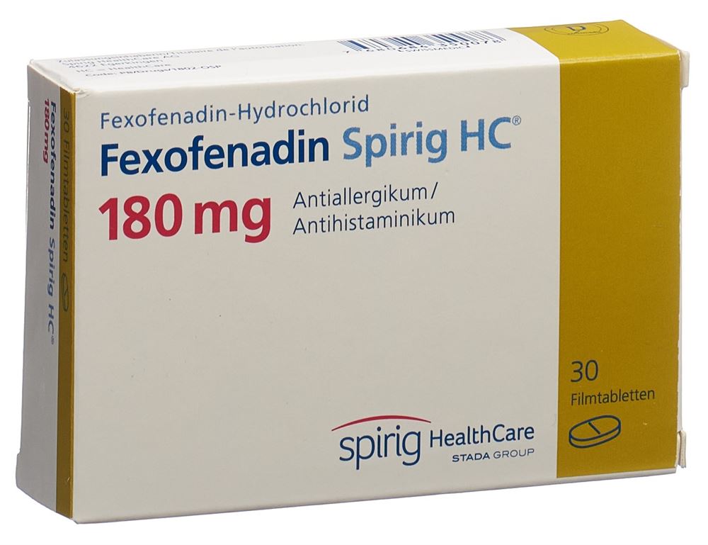 FEXOFENADINE Spirig HC Filmtabl 180 mg Blist 30 Stk