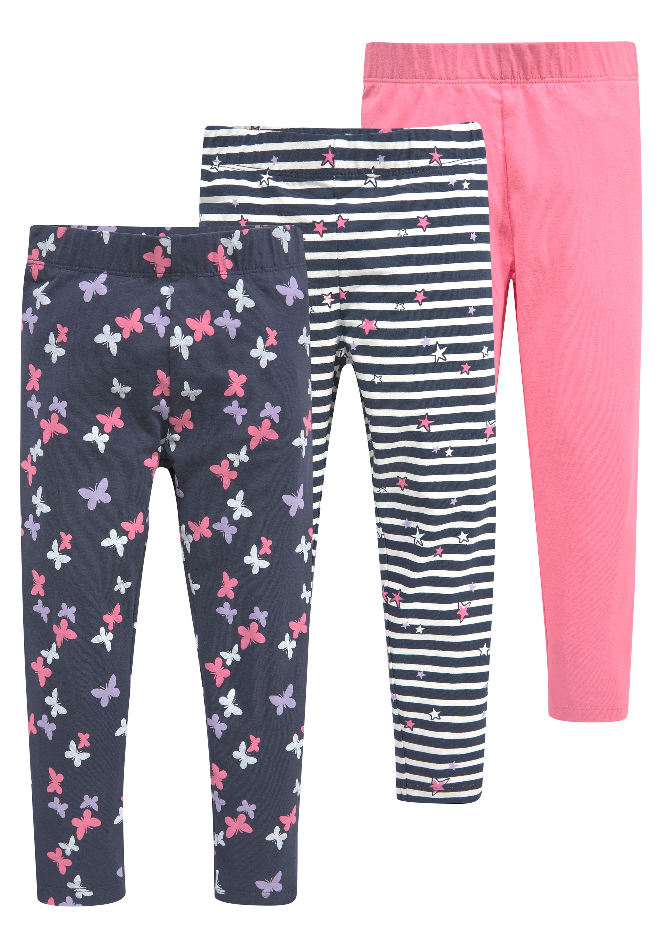 KIDSWORLD Leggings »3er Pack Leggings für kleine Mädchen«  mit unterschiedlichen Mustern und Farben