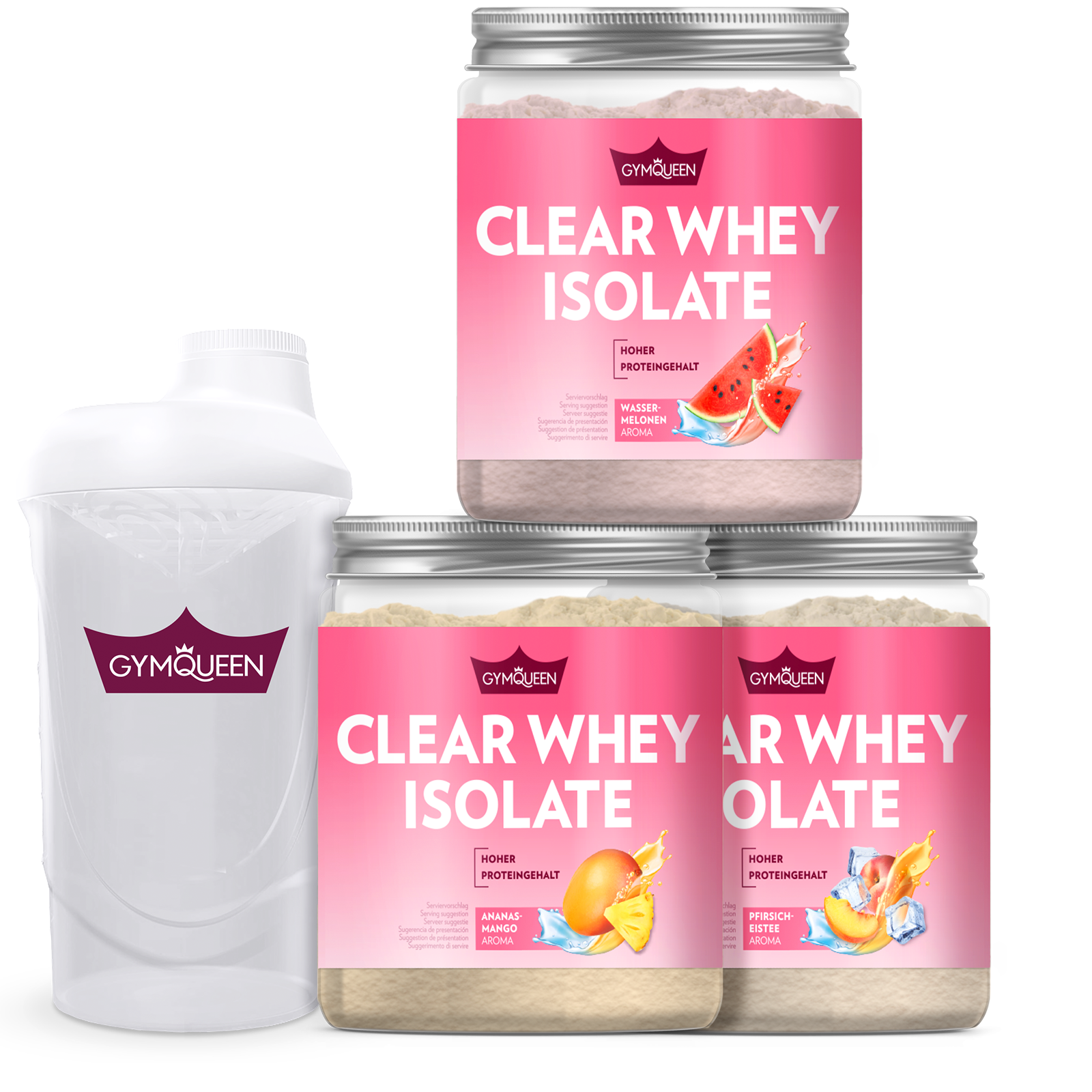 Clear Whey 3er Pack + Shaker