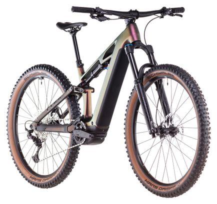 VTT Électrique Tout-Suspendu Cube Stereo Hybrid One44 HPC SLX 800 Shimano Deore XT 12V 800 Wh 29'' Violet Vert Molotov 2025